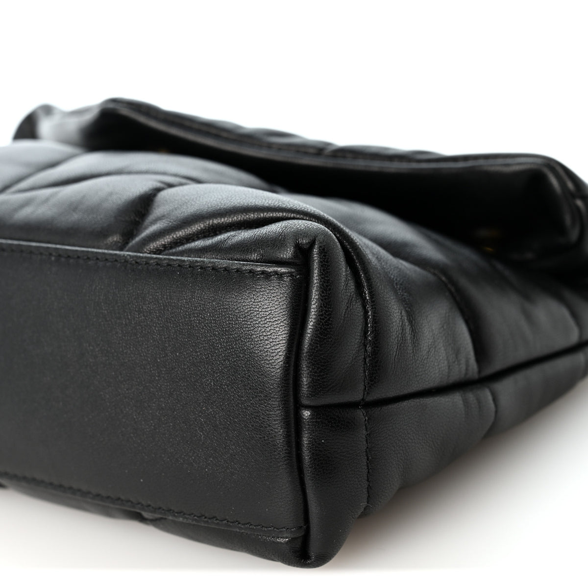 Saint Laurent Lambskin Quilted Toy Loulou Puffer Monogram Chain Satchel Black 9 of 9