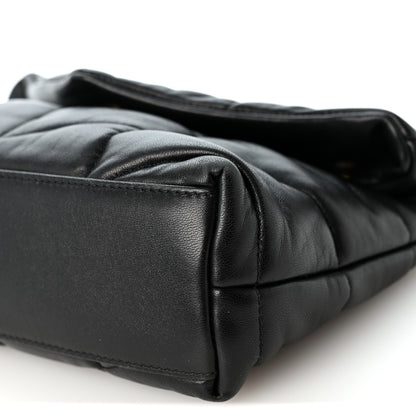 Saint Laurent Lambskin Quilted Toy Loulou Puffer Monogram Chain Satchel Black 9 of 9