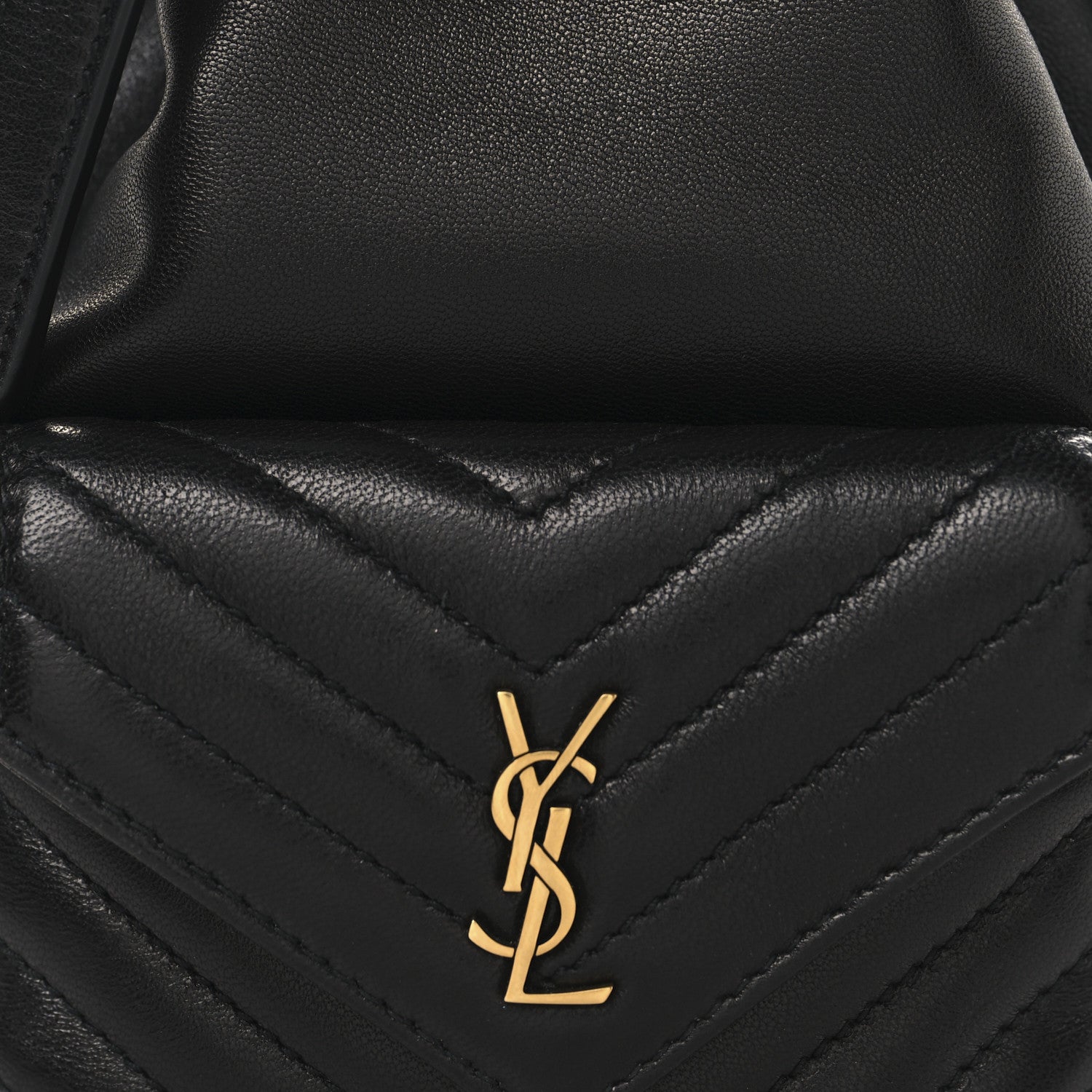 Saint Laurent Lambskin Matelasse Monogram Joe Nano Bucket Bag Black 8 of 11
