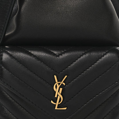 Saint Laurent Lambskin Matelasse Monogram Joe Nano Bucket Bag Black 8 of 11