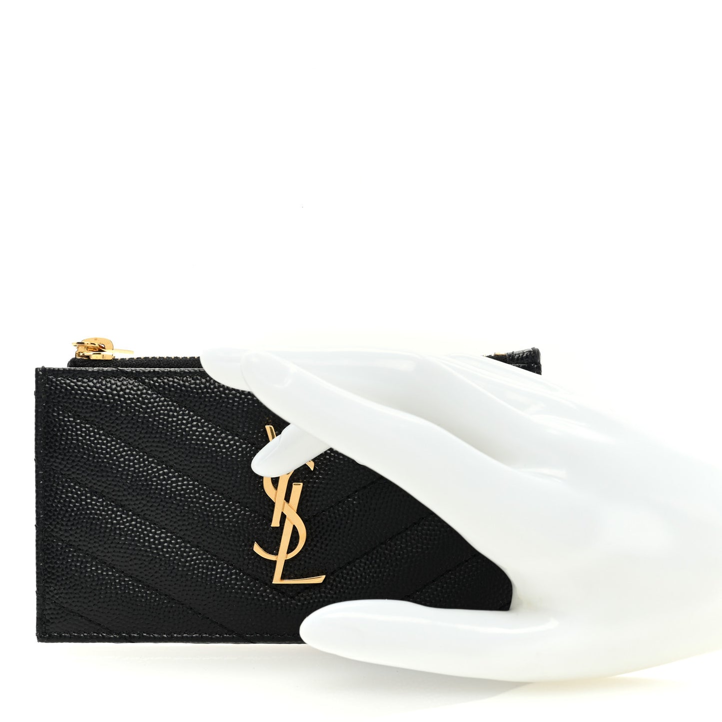 Monogram Grain de Poudre 5 Fragments Zip Pouch Card Holder Black