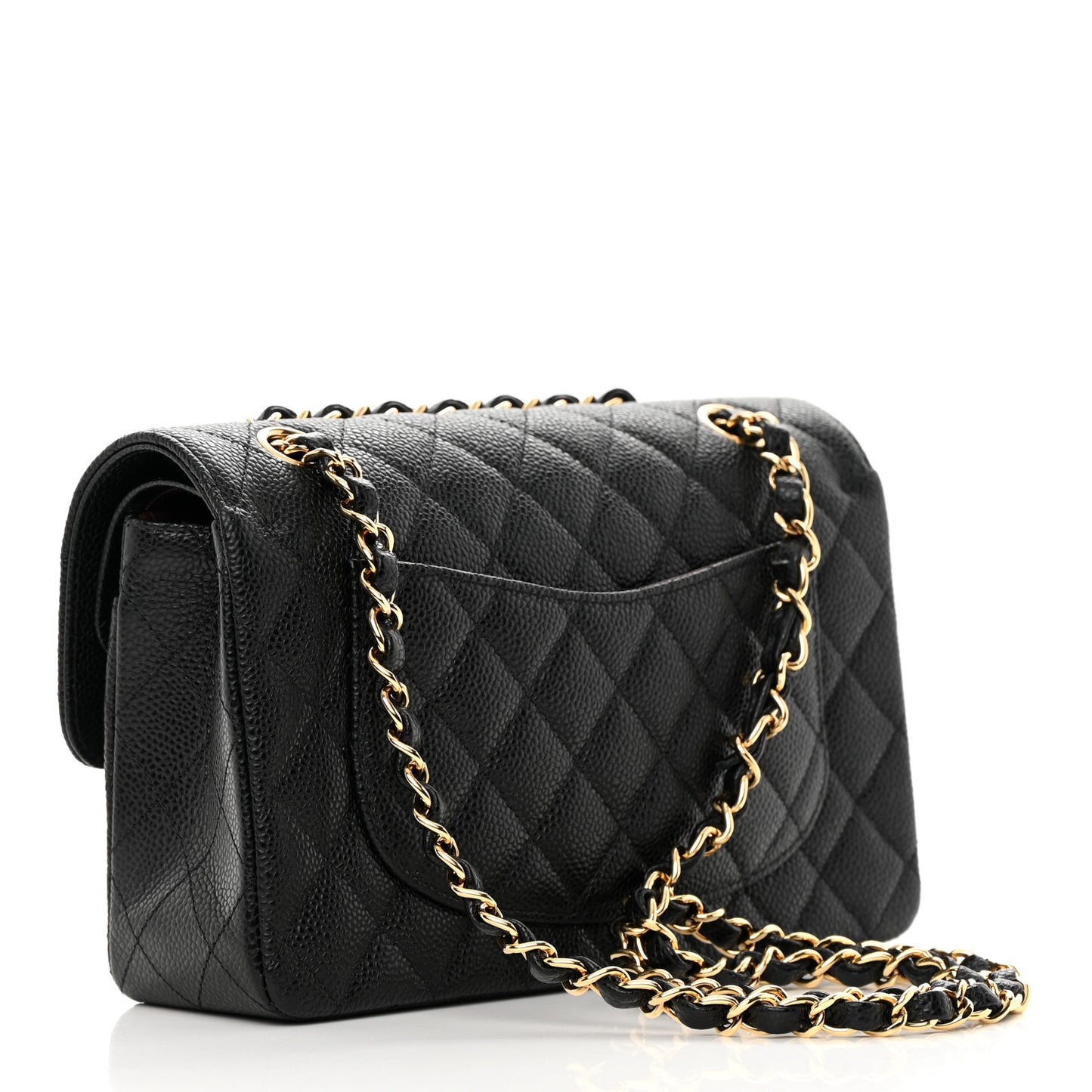 Caviar Quilted Small Double Flap Black