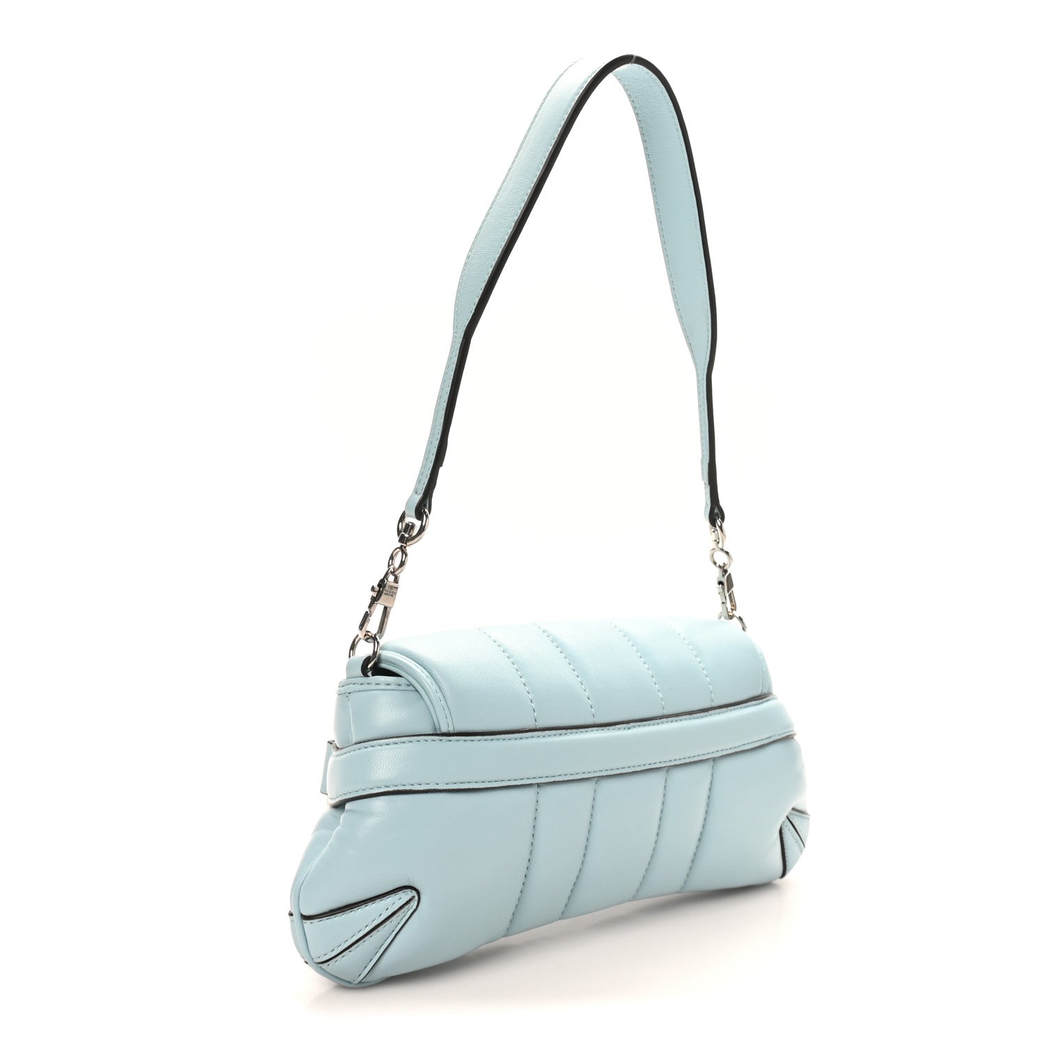 Gucci Nappa Vertical Matelasse Medium Maxi Horsebit Chain Shoulder Bag Crystal Snow 3 of 10