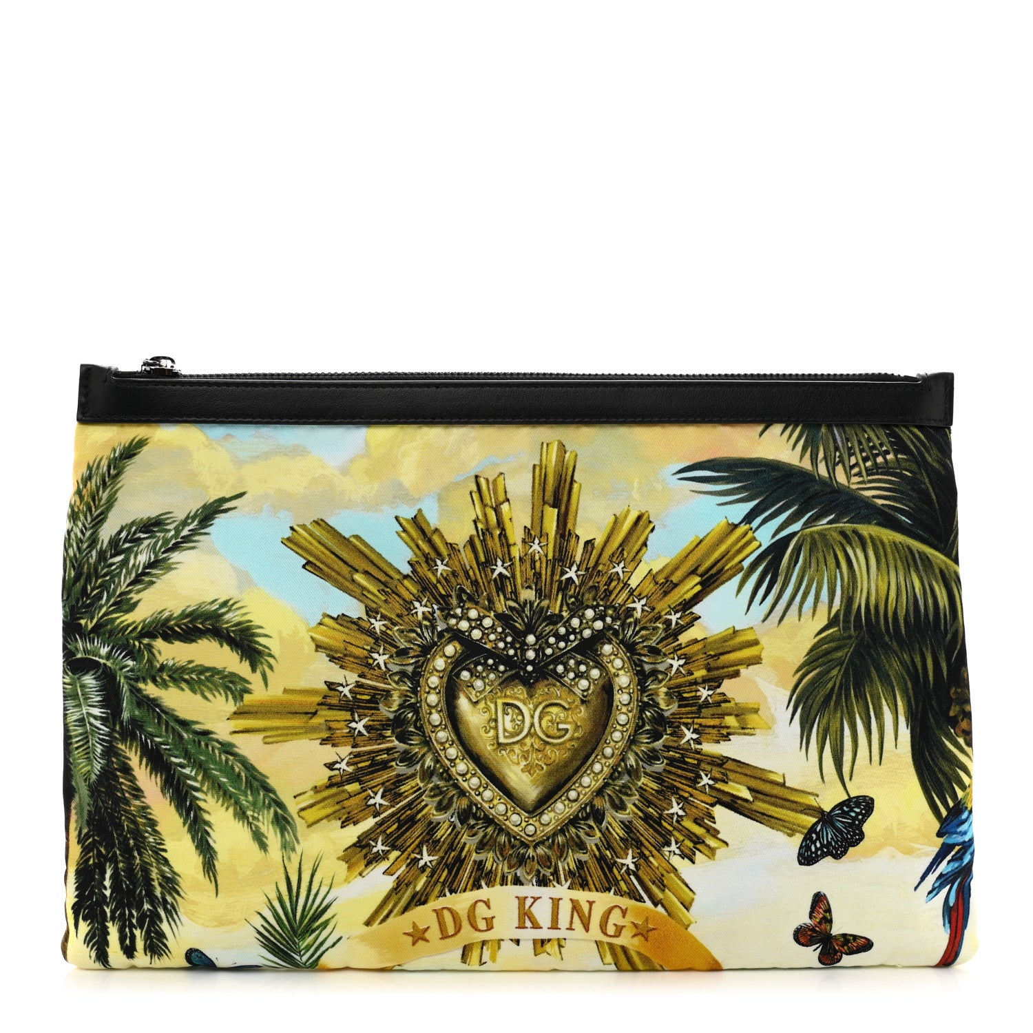Dolce & Gabbana Nylon DG King Print Pouch Black Multicolor 1 of 6