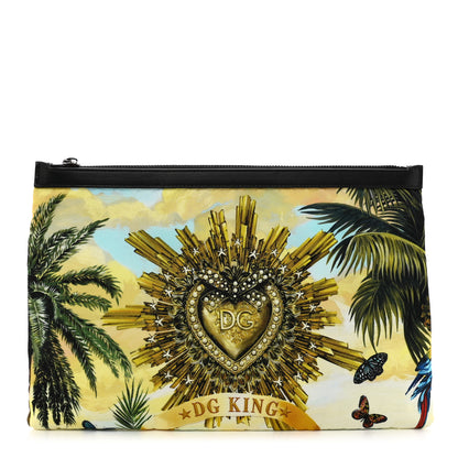 Dolce & Gabbana Nylon DG King Print Pouch Black Multicolor 1 of 6