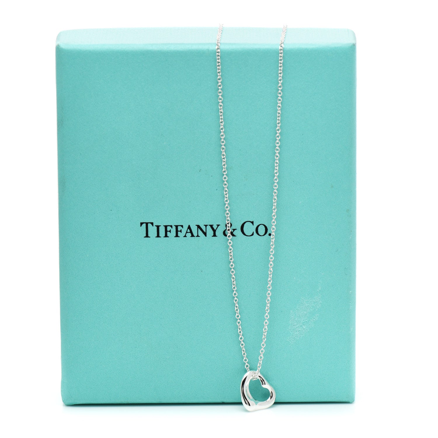 Tiffany Sterling Silver 11mm Elsa Peretti Open Heart Pendant Necklace 9 of 9