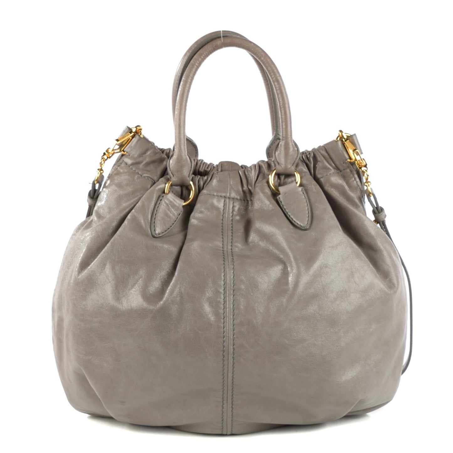 Vitello Lux Gathered Shopper Tote Astro