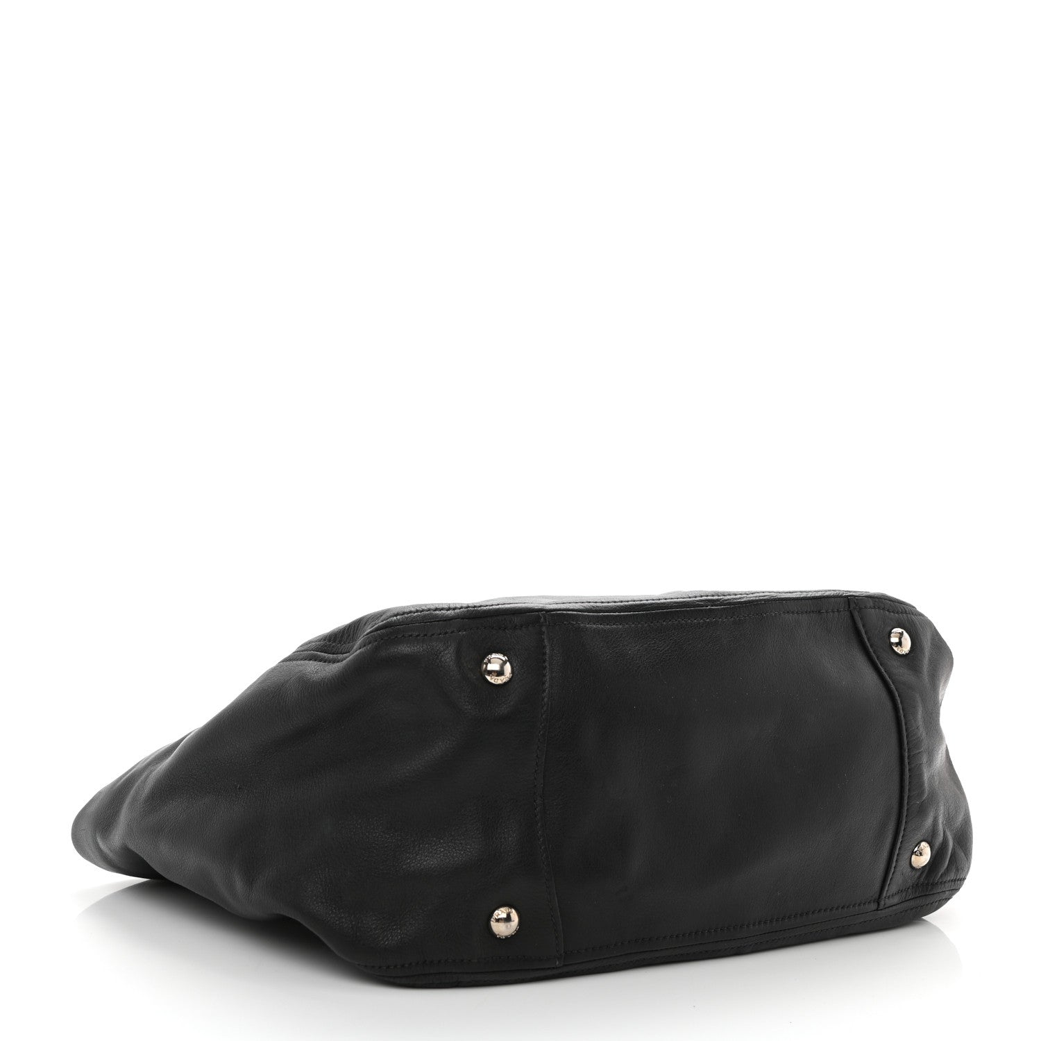 Prada Vitello Daino Side Pocket Hobo Black 3 of 9