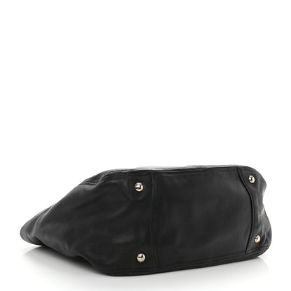 Prada Vitello Daino Side Pocket Hobo Black 3 of 9