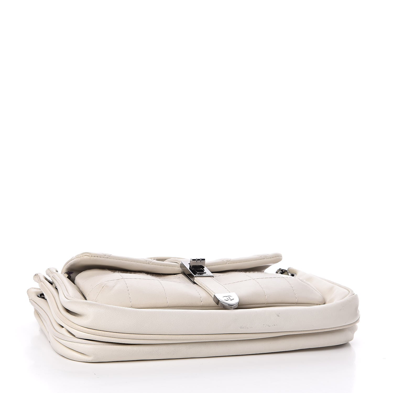 Chanel Lambskin Quilted Accordion Mademoiselle Flap White 4 of 13