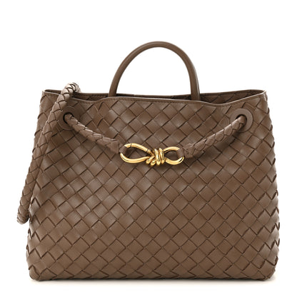 Bottega Veneta Nappa Intrecciato Medium Andiamo Shoulder Bag Taupe Grey 1 of 10