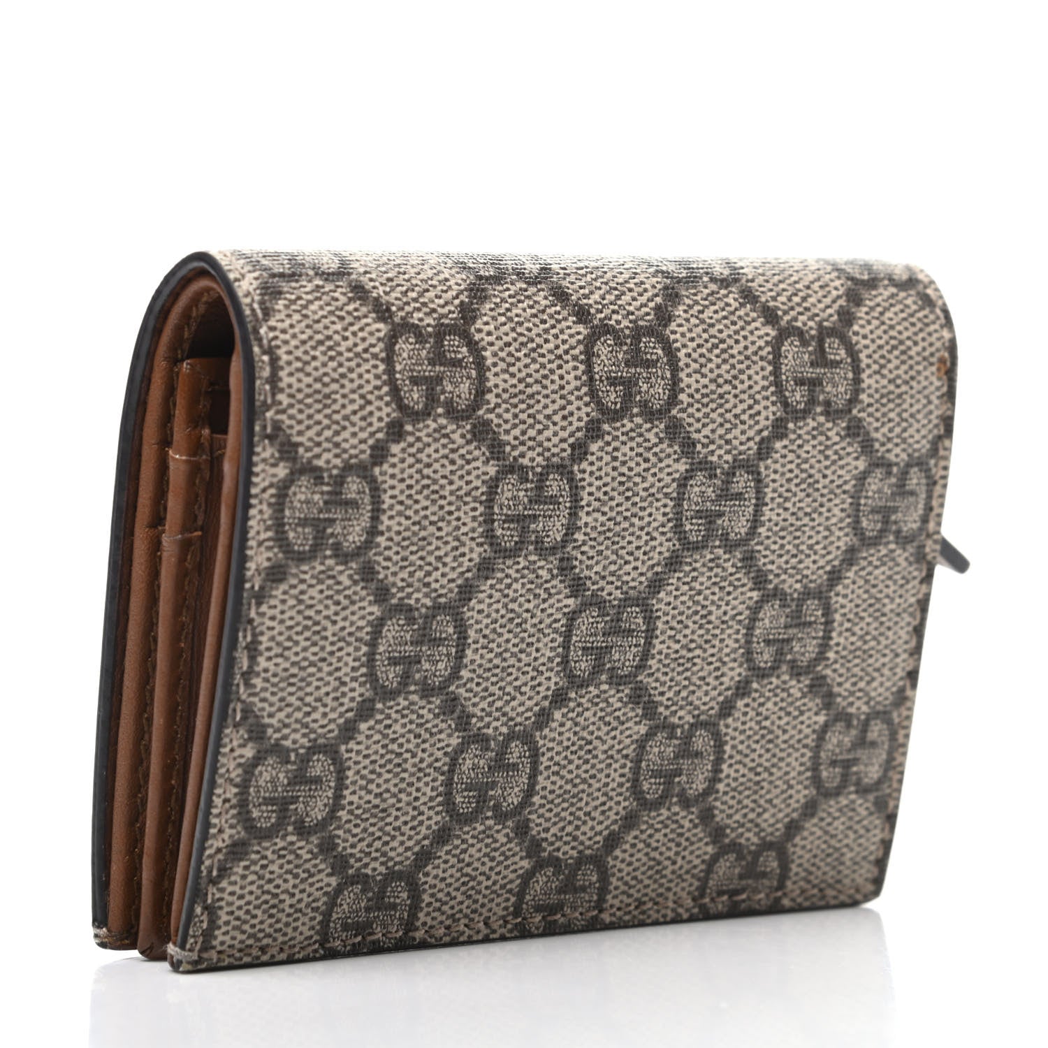 Gucci GG Supreme Monogram Bird Embroidered Card Case Beige 3 of 8