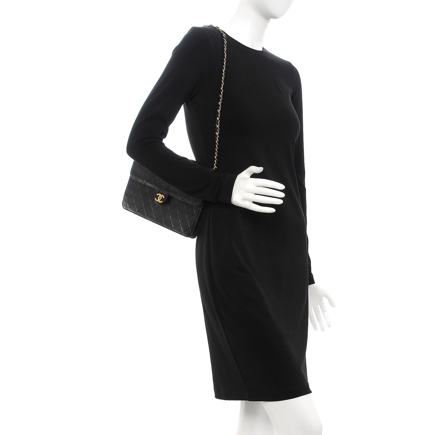 Lambskin Quilted Medium Single Flap Black