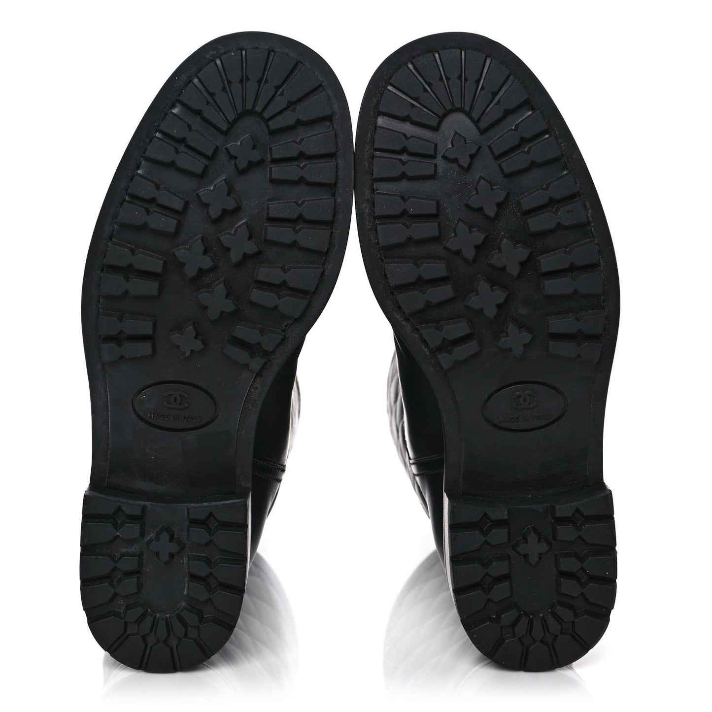 Calfskin Quilted CC Boots 36.5 Black