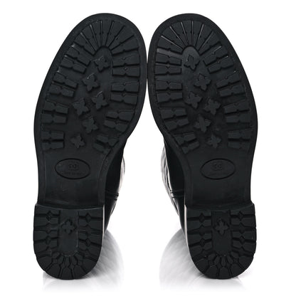 Chanel Calfskin Quilted CC Boots 36.5 Black 5 of 7