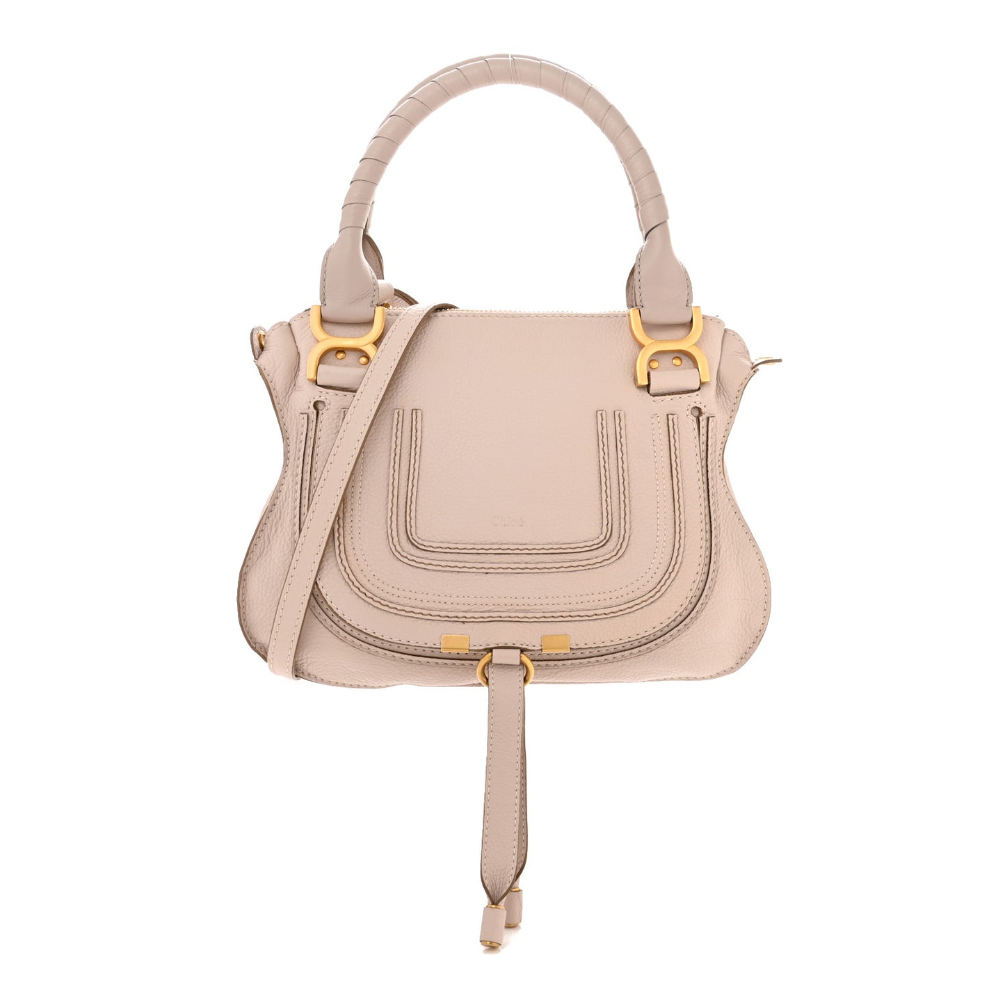 Calfskin Small Marcie Satchel Pale Pink