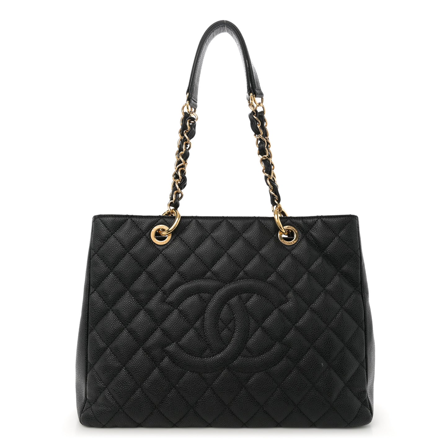 Caviar Quilted Grand Shopping Tote GST Black