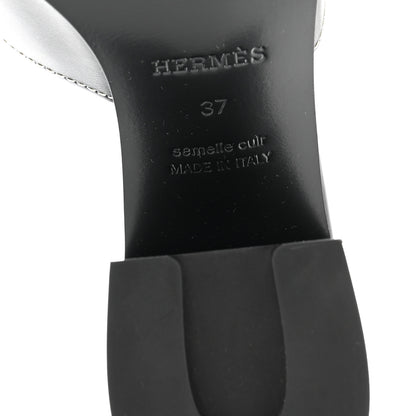 Hermes Calfskin Helia Sandals 37 Black 7 of 9