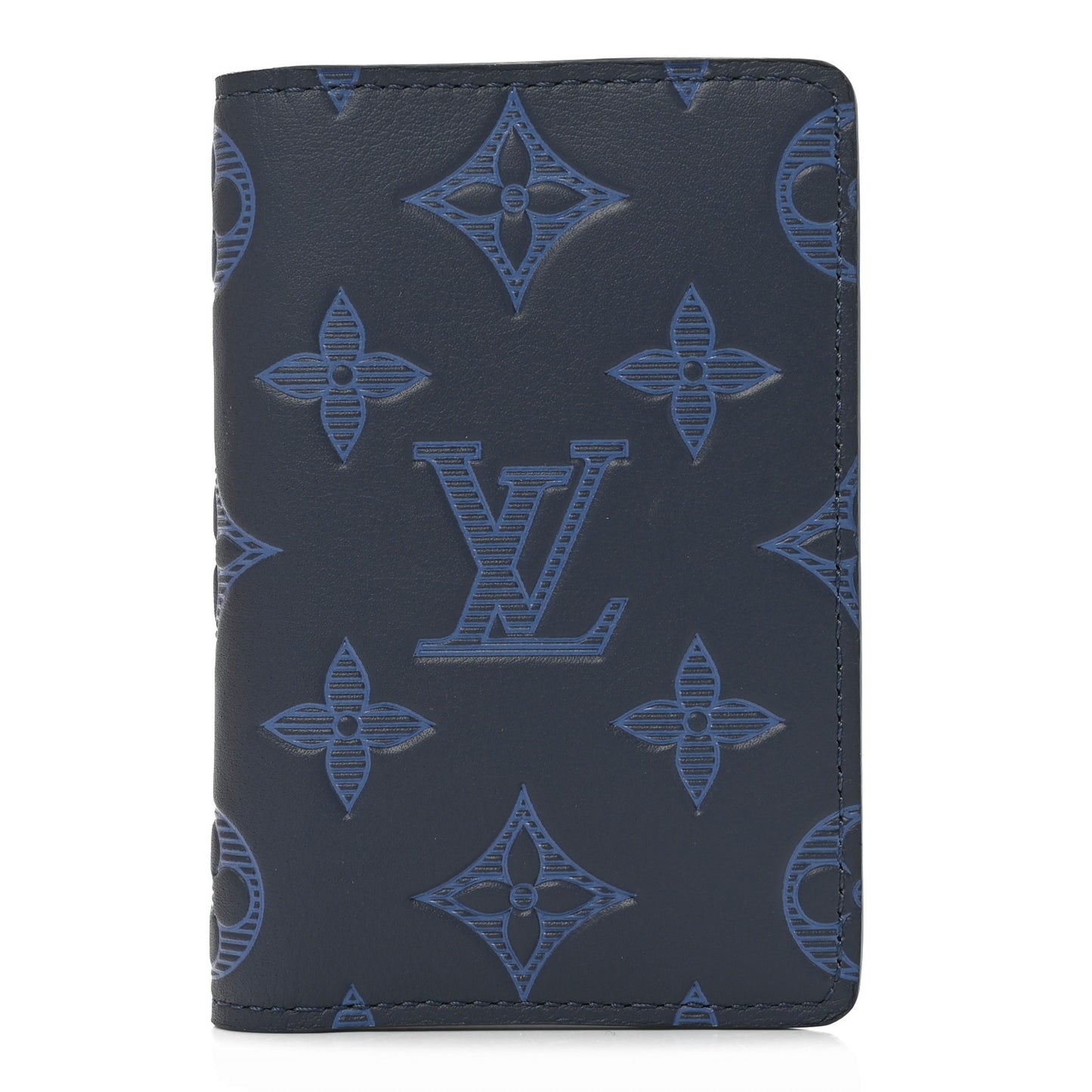 Calfskin Monogram Shadow Pocket Organizer Blue