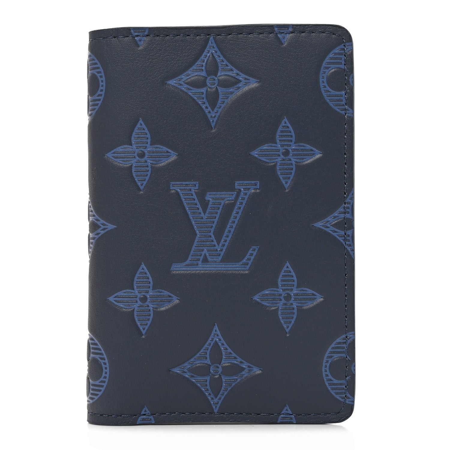 Louis Vuitton Calfskin Monogram Shadow Pocket Organizer Blue 1 of 7