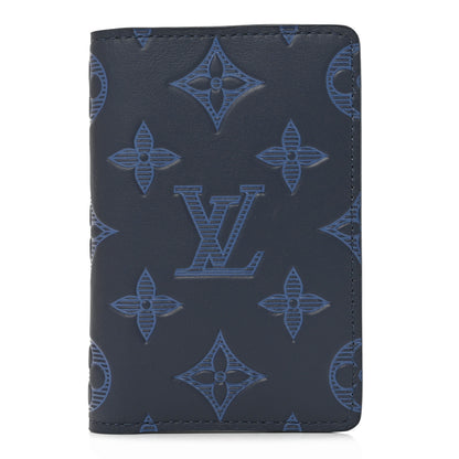Louis Vuitton Calfskin Monogram Shadow Pocket Organizer Blue 1 of 7