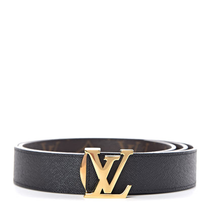 Louis Vuitton Calfskin Monogram 30mm LV Initiales Reversible Belt 90 36 Black 1 of 8