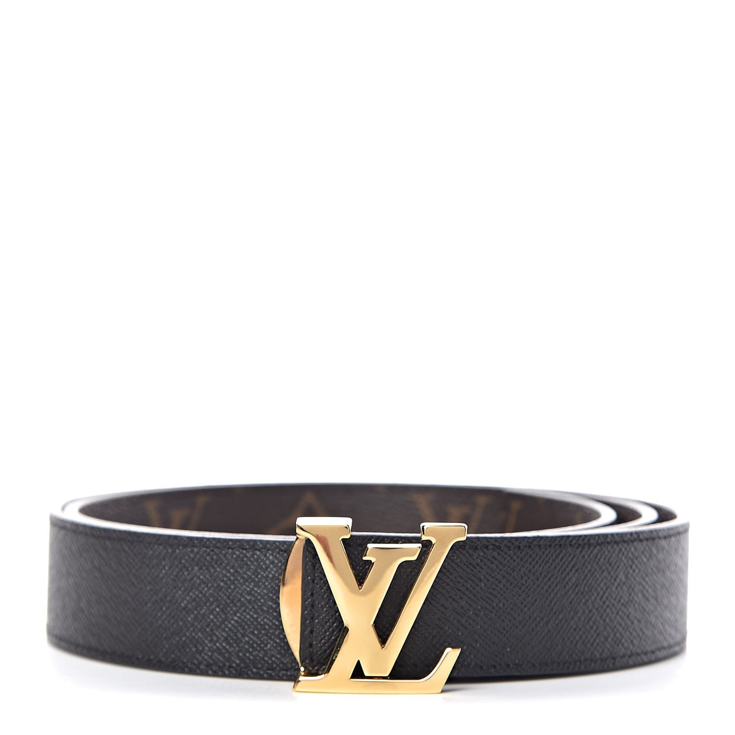 Calfskin Monogram 30mm LV Initiales Reversible Belt 90 36 Black