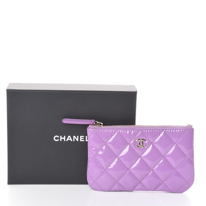 Chanel Patent Quilted Small Cosmetic Case Purple 8 of 8