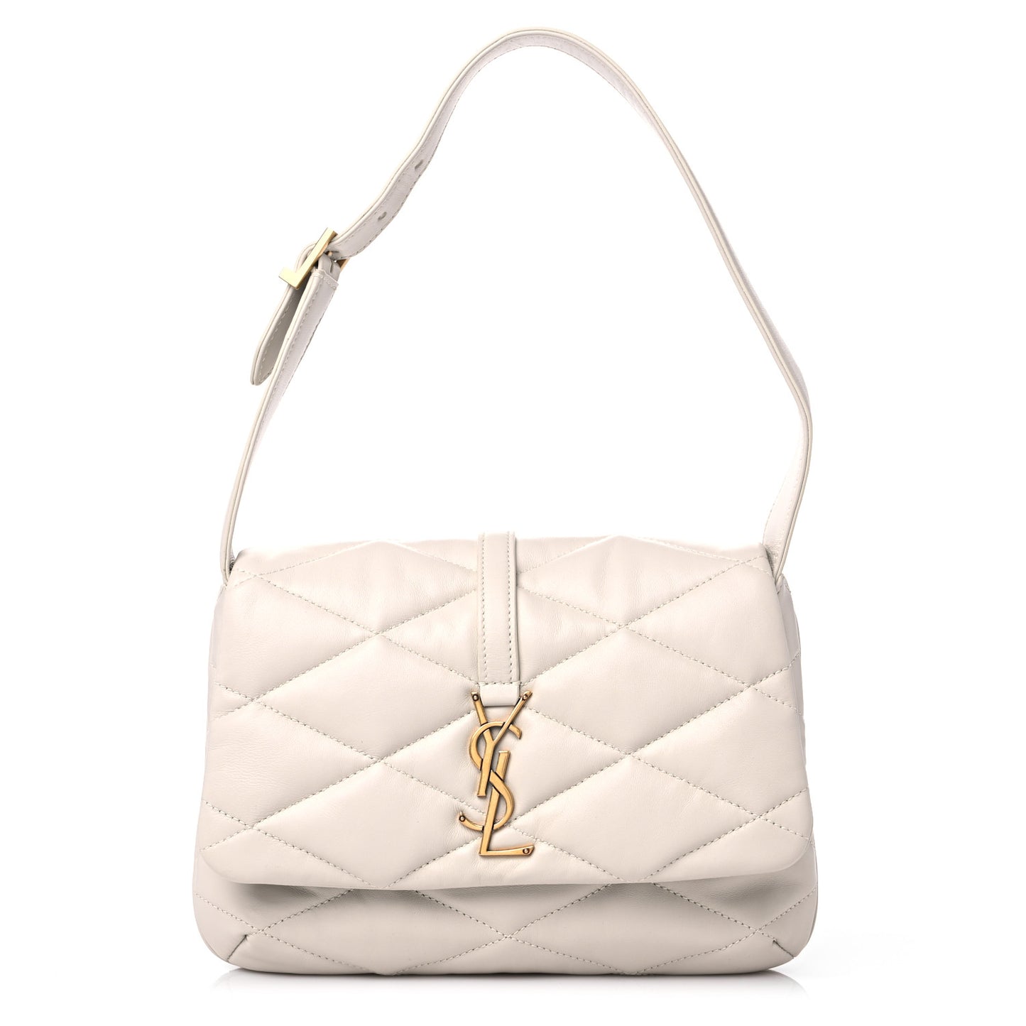 Lambskin Quilted Le 57 Diamond Shoulder Bag Crema Soft