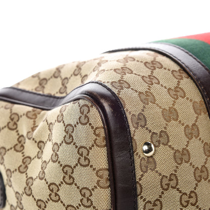 Gucci Monogram Vintage Web Medium Boston Dark Brown 10 of 13
