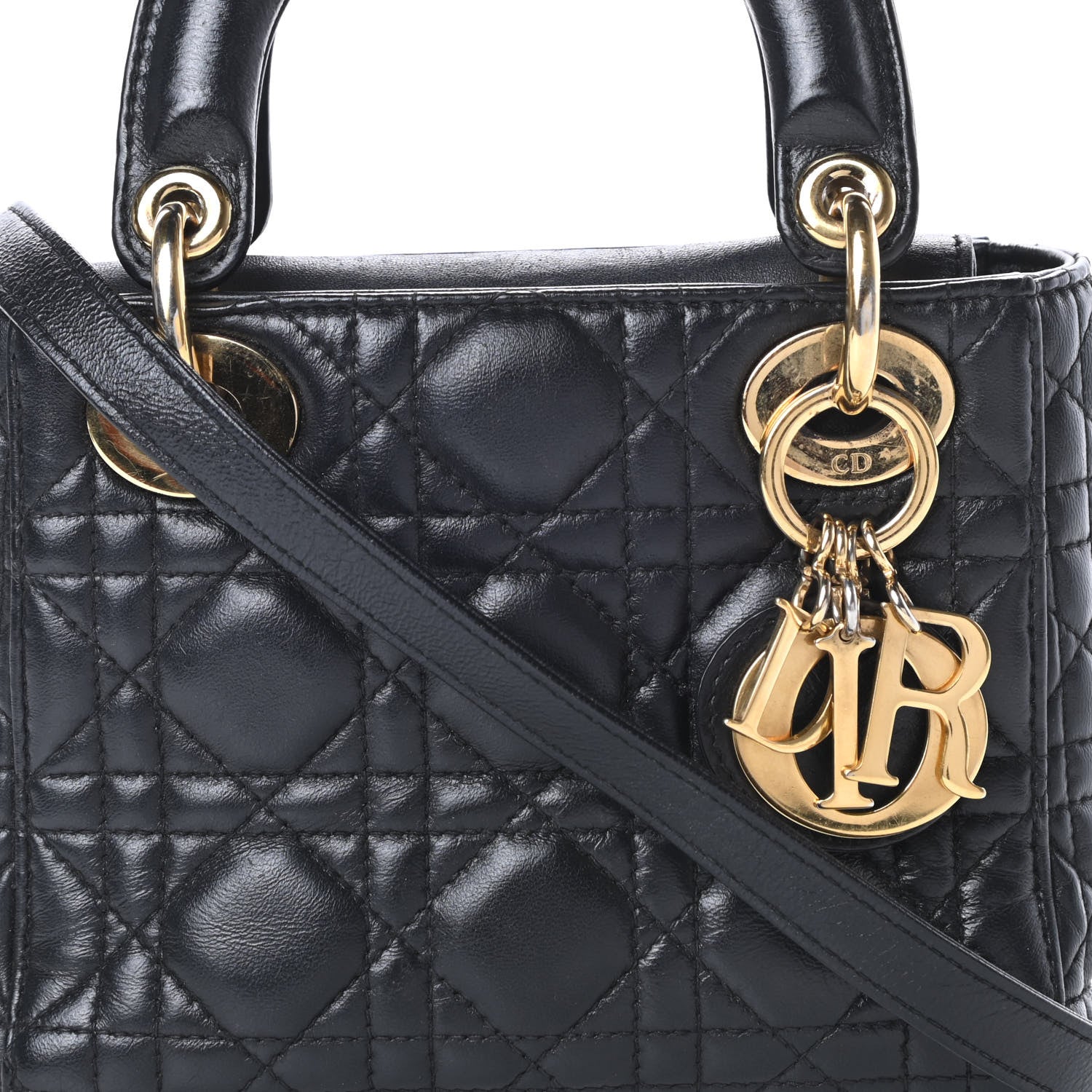 Christian Dior Lambskin Cannage Mini Lady Dior Black 8 of 24