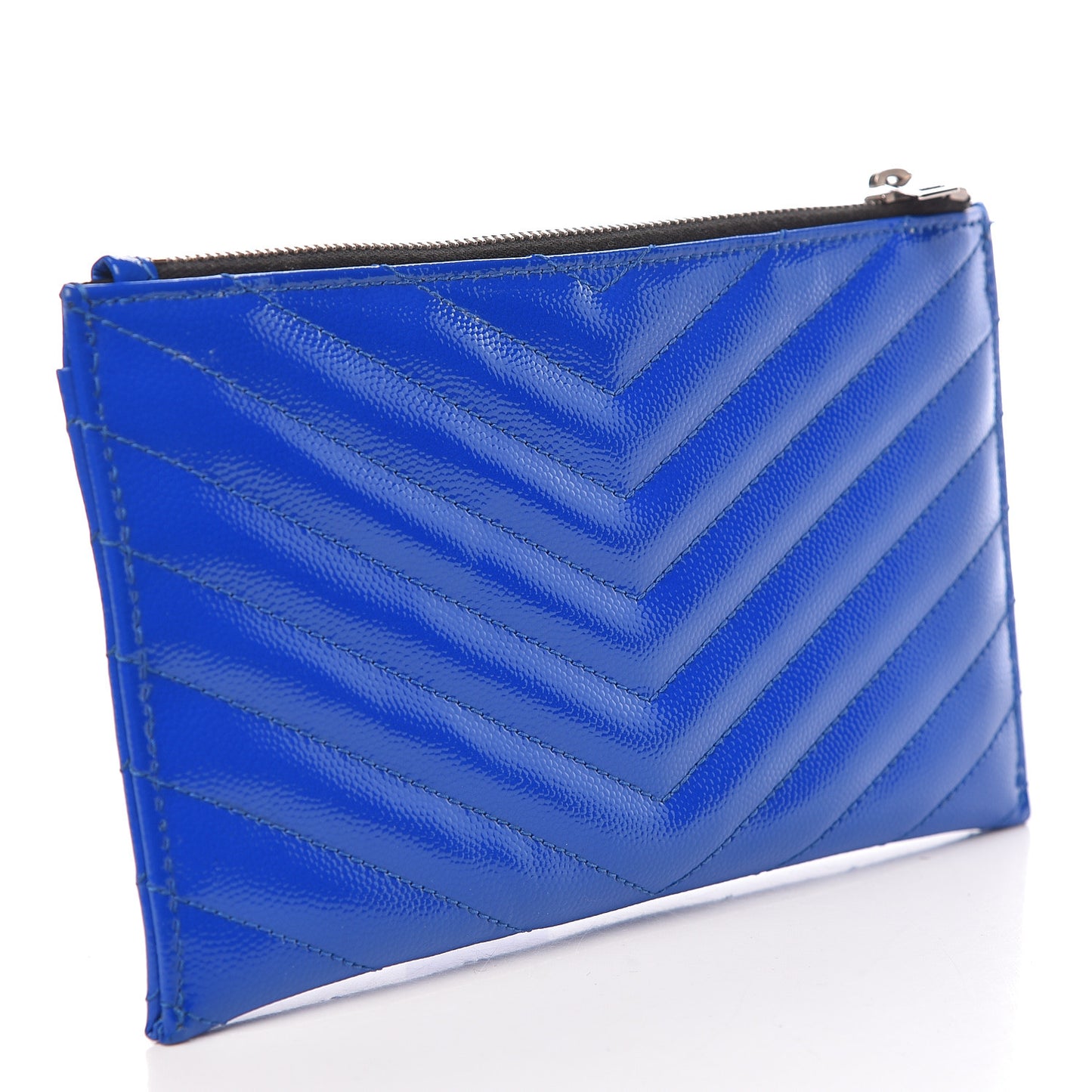 Grain De Poudre Chevron Monogram Bill Pouch Neon Blue