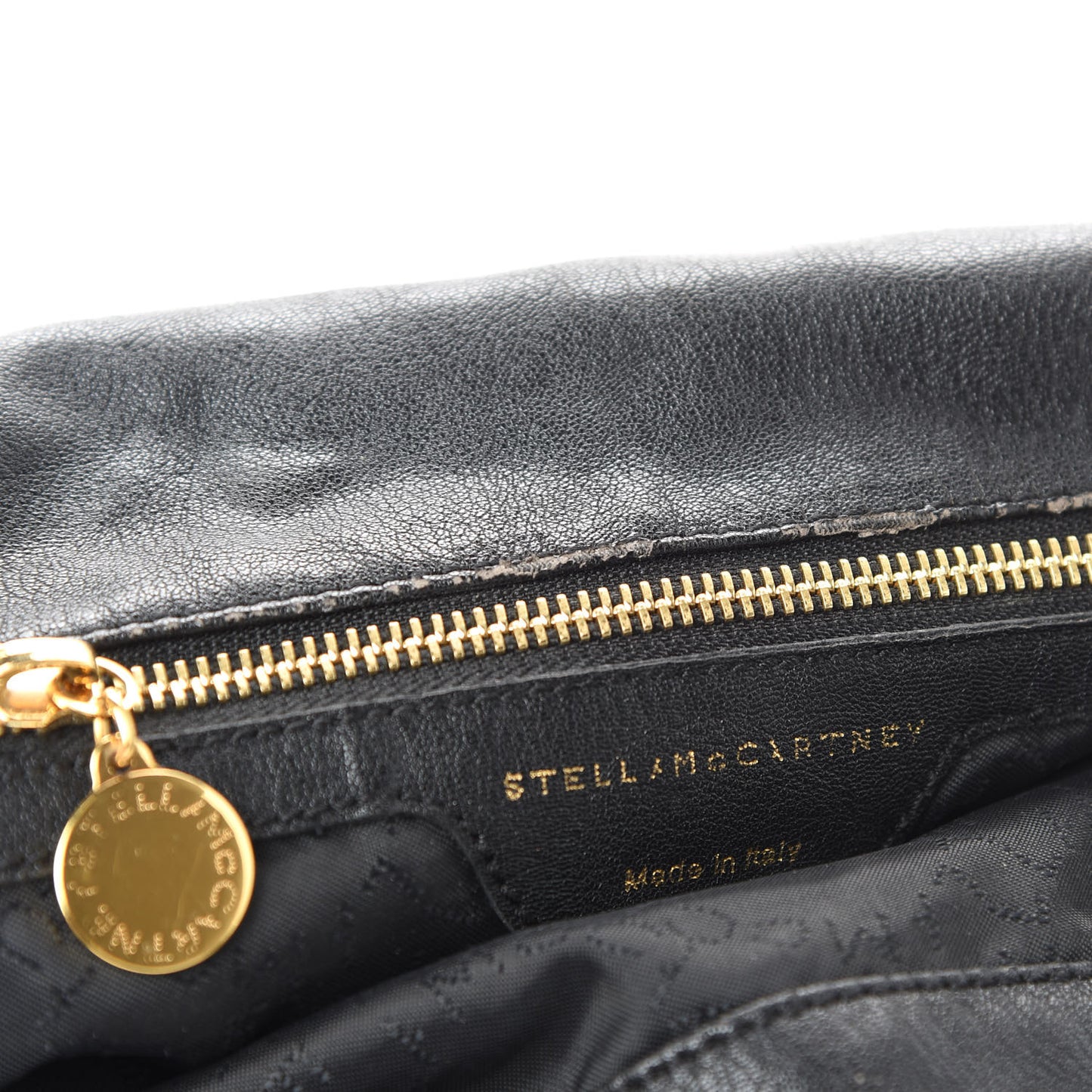 Eco Alter Nappa Embossed Falabella Fold Over Tote Black