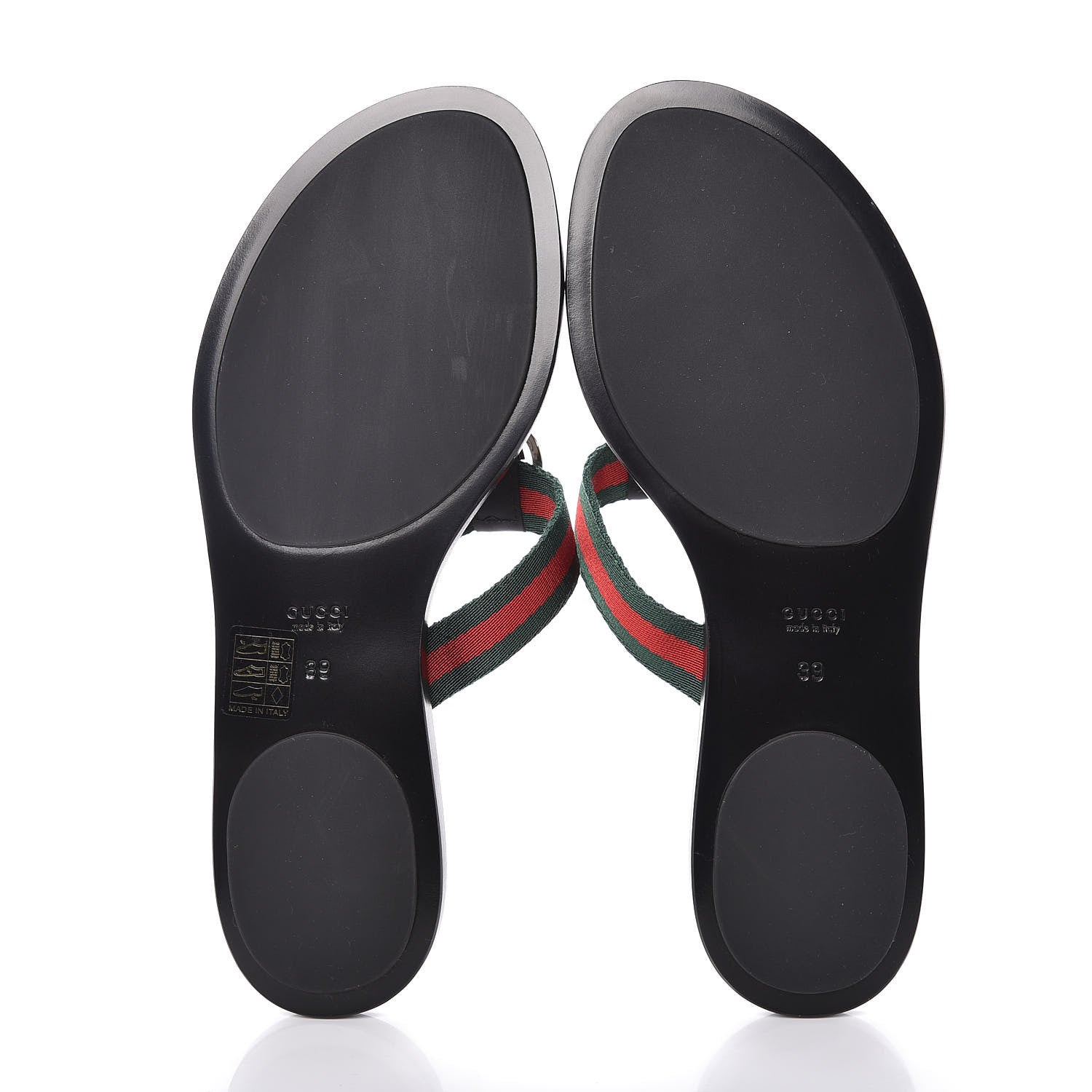 Gucci Nylon Guccissima Web Womens Thong Sandals 39 Green Red Black 5 of 8
