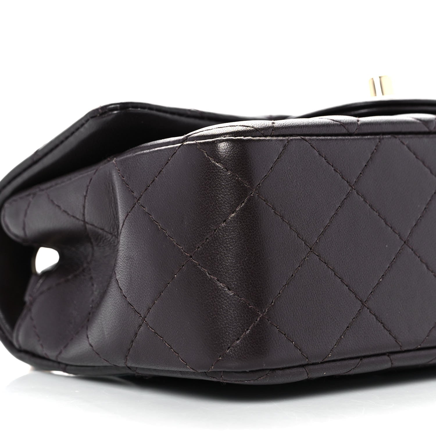 Chanel Lambskin Quilted Mini Rectangular Flap Dark Brown 7 of 8