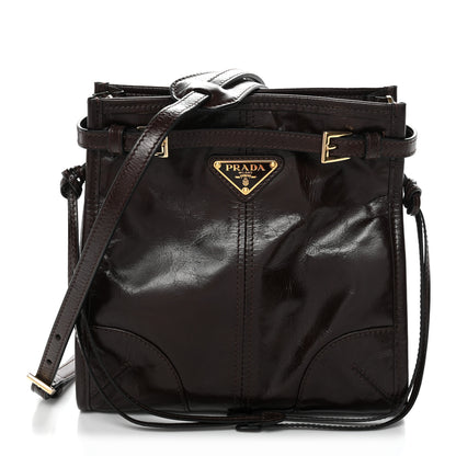 Prada Soft Lux Calfskin Mini Bonnie Dark Brown 1 of 9