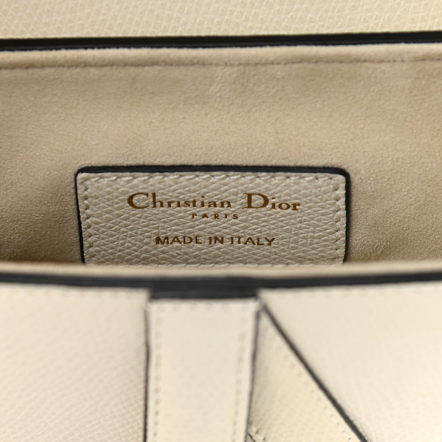 Grained Calfskin Mini Saddle Bag White