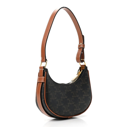 Celine Canvas Calfskin Mini Ava Triomphe Shoulder Bag Tan 3 of 9