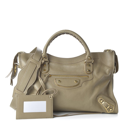 Balenciaga Chevre Gold Metallic Edge Hardware City Beige Latte 1 of 10