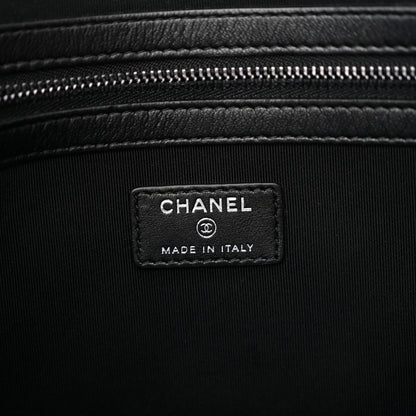 Chanel Lambskin Quilted Large Cosmetic Case Black 6 of 8