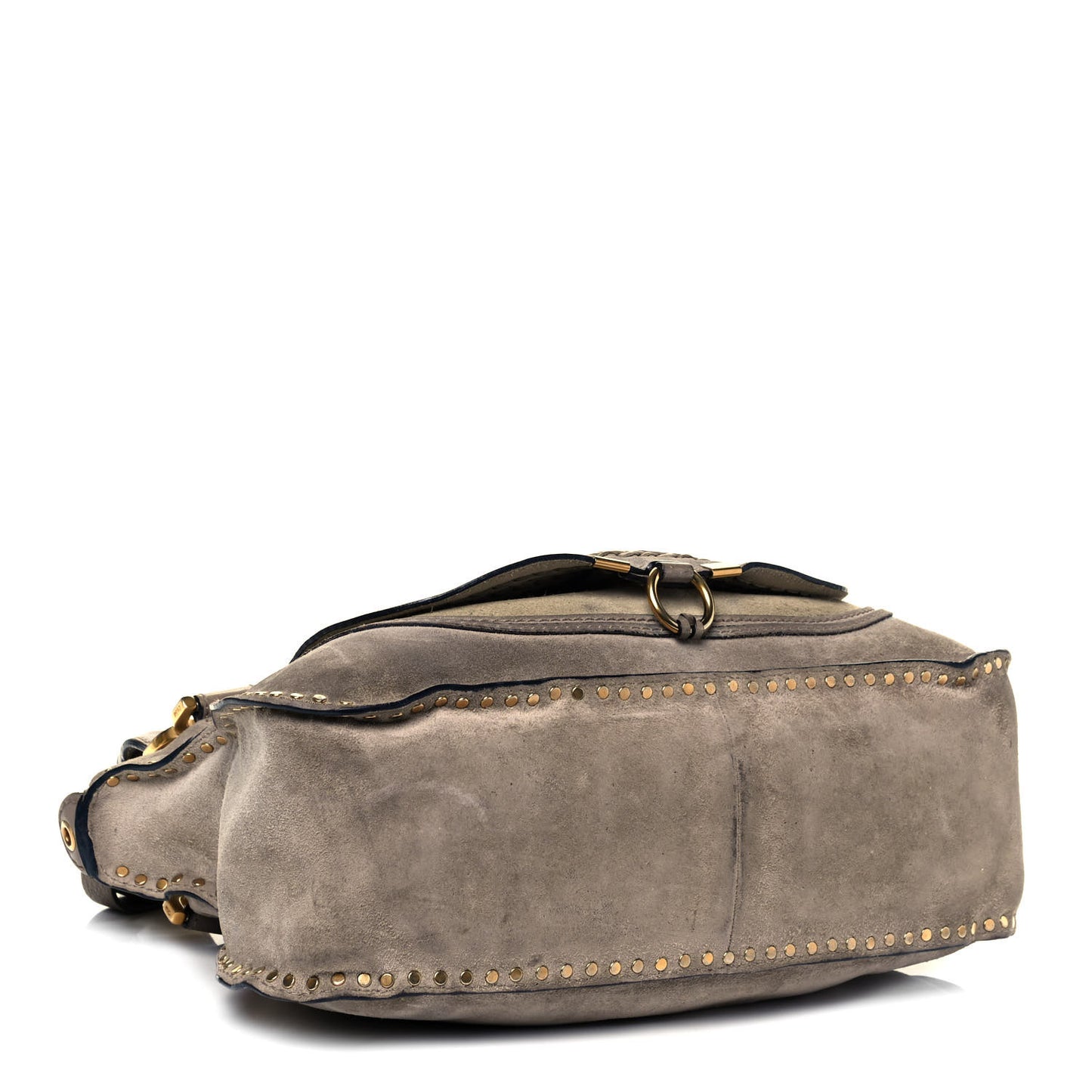 Suede Calfskin Braided Medium Marcie Satchel Motty Grey