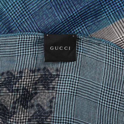 Gucci Modal Fringe Scarf Blue Grey 4 of 5