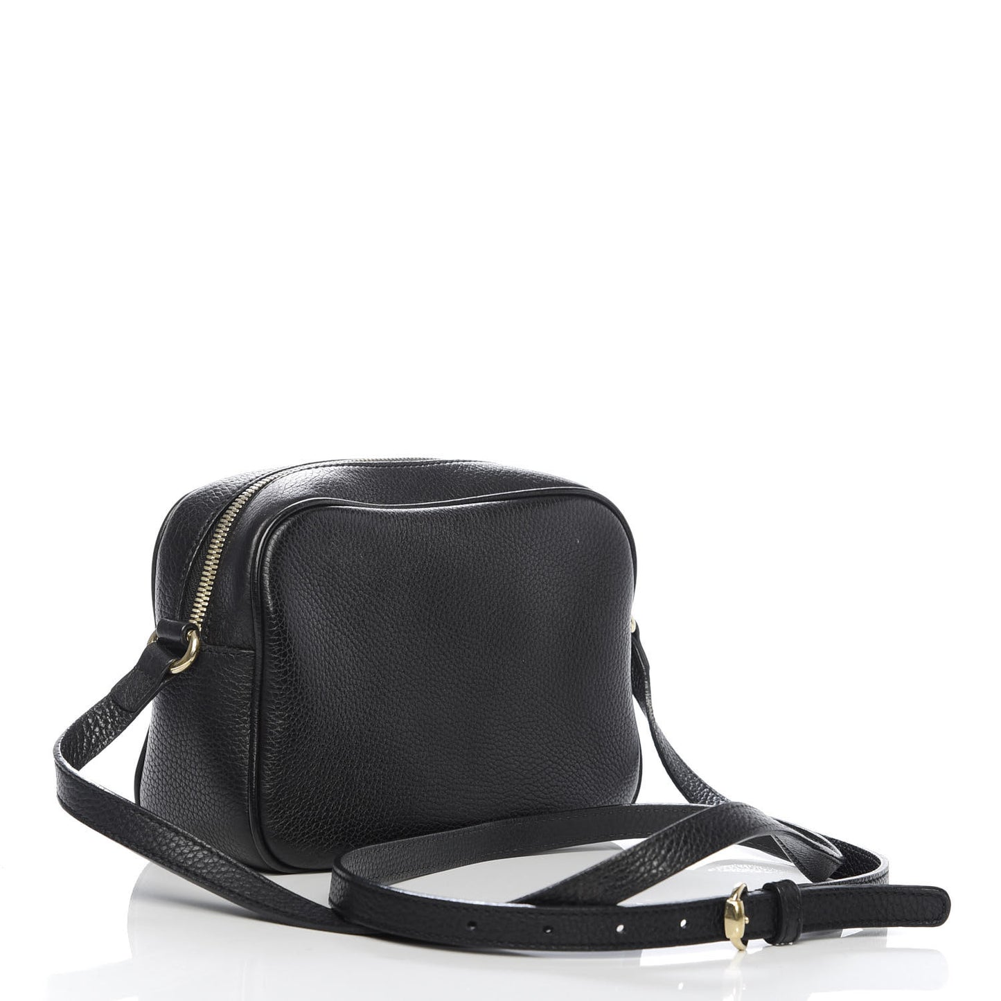 Pebbled Calfskin Small Soho Disco Bag Black