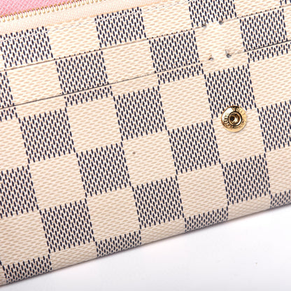 Louis Vuitton Damier Azur Emilie Wallet Rose Ballerine 9 of 14