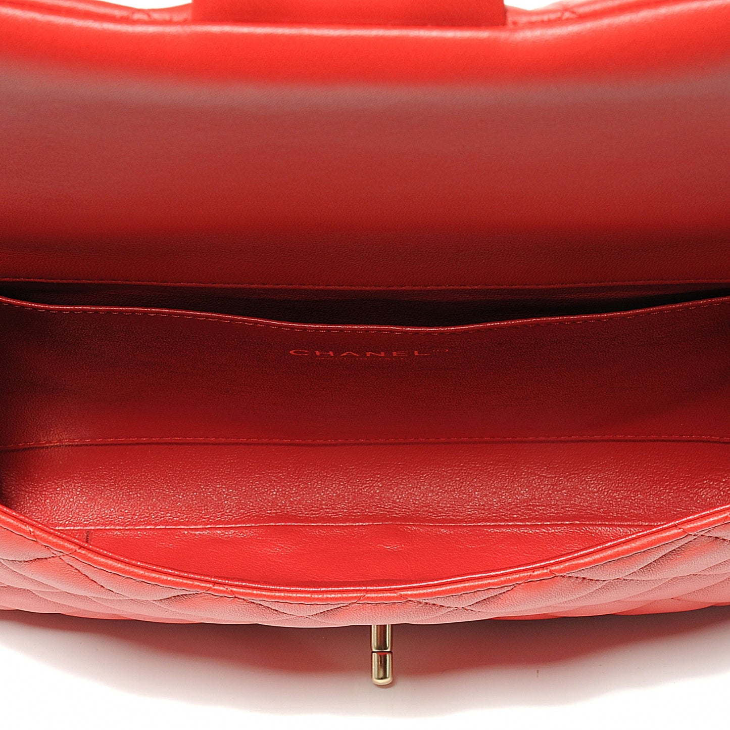 Lambskin Quilted Clutch Flap Red