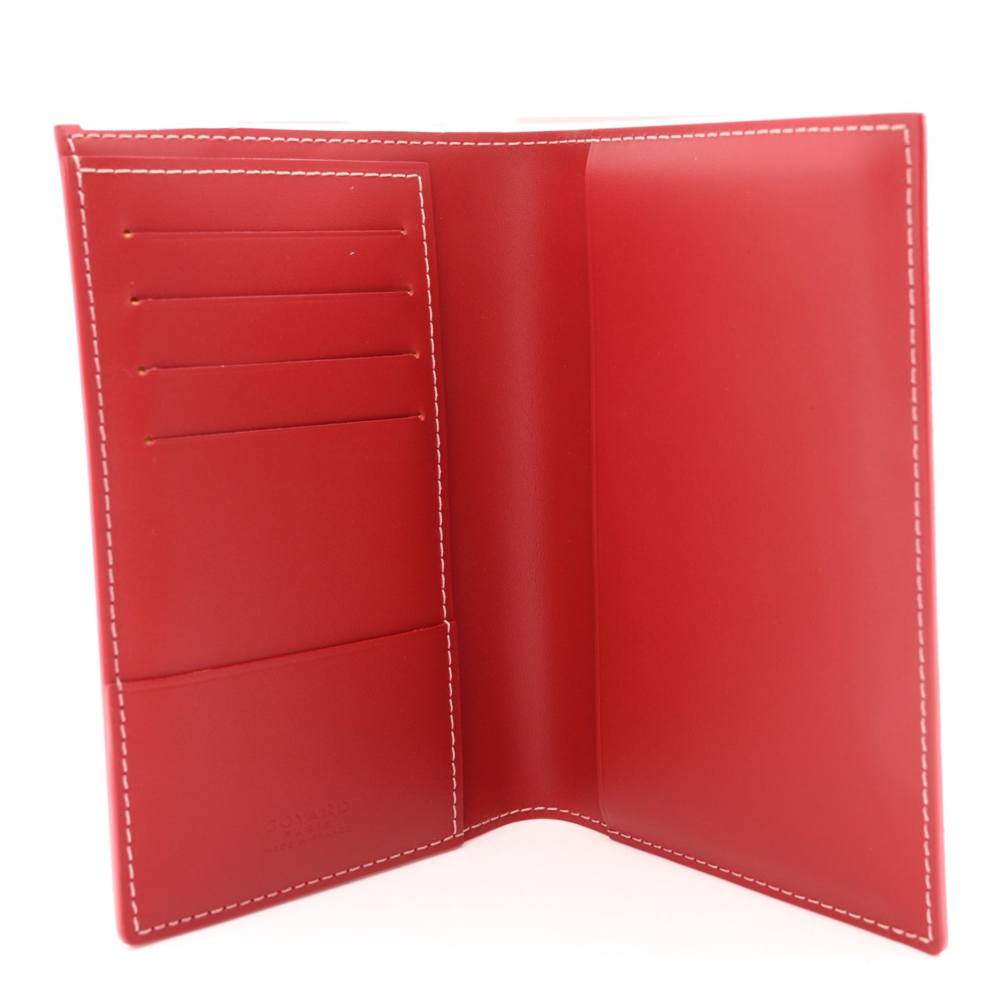 Goyardine Grenelle Passport Wallet Red