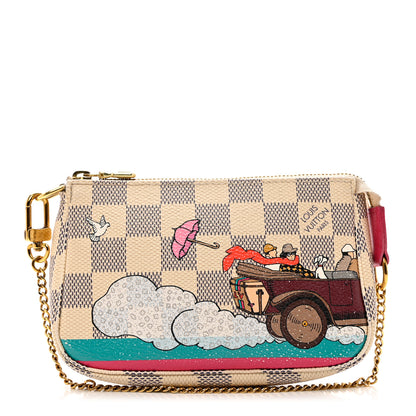 Louis Vuitton Damier Azur 2015 Christmas Animation Mini Pochette Accessories 1 of 9