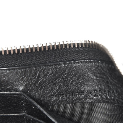 Balenciaga Agneau Giant 12 Rose Gold Hardware Continental Zip Around Wallet Black 7 of 9