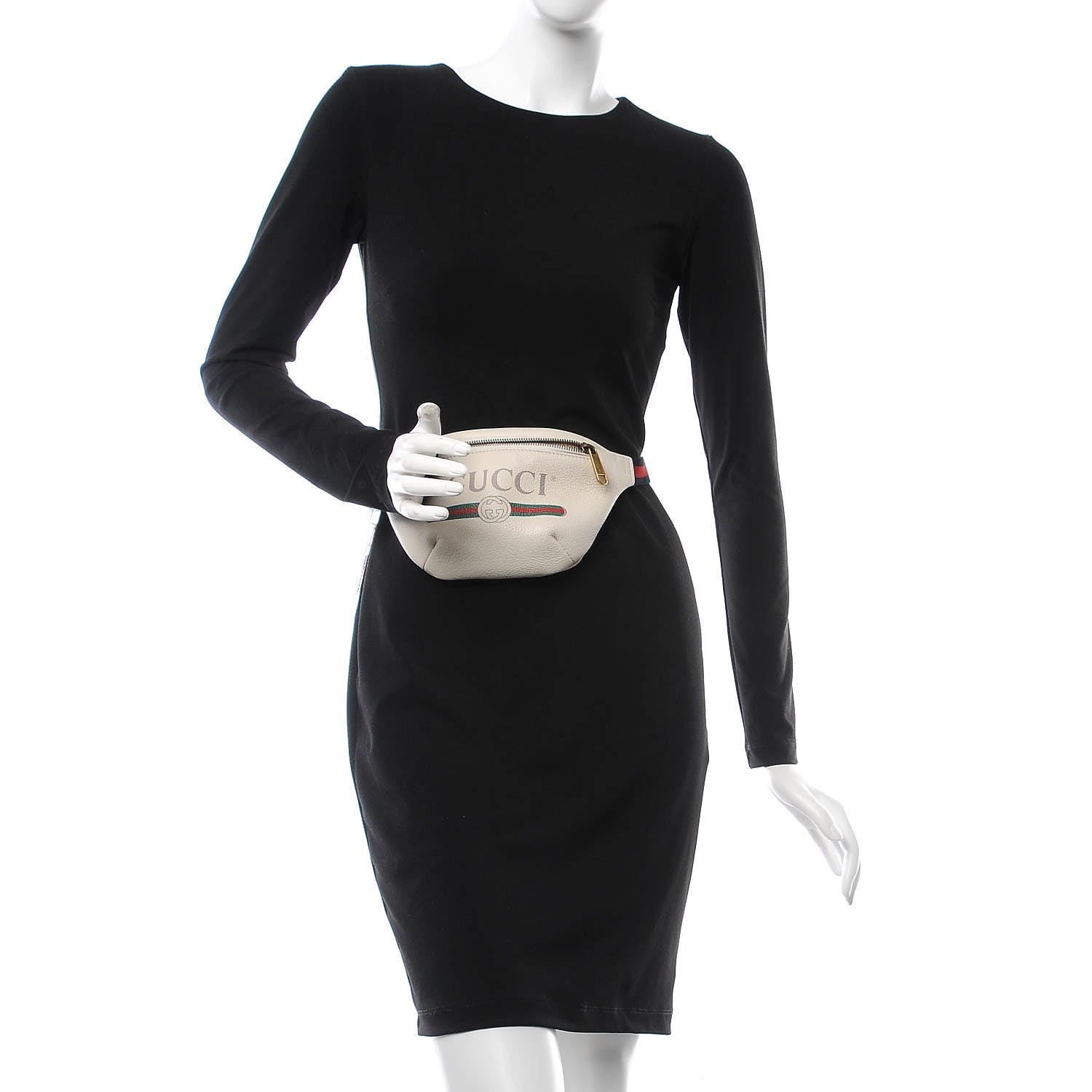 Gucci Grained Calfskin Small Logo Belt Bag White 2 of 7