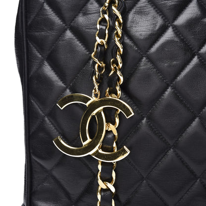 Chanel Lambskin Quilted Shopping Tote Black 9 of 9
